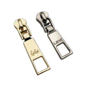 Custom Engraved Logo Metal Zipper Slider Pulls #5 for Bags