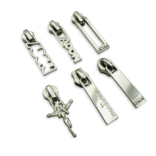 Custom Logo Metal Zipper Pulls #3 #5 #8