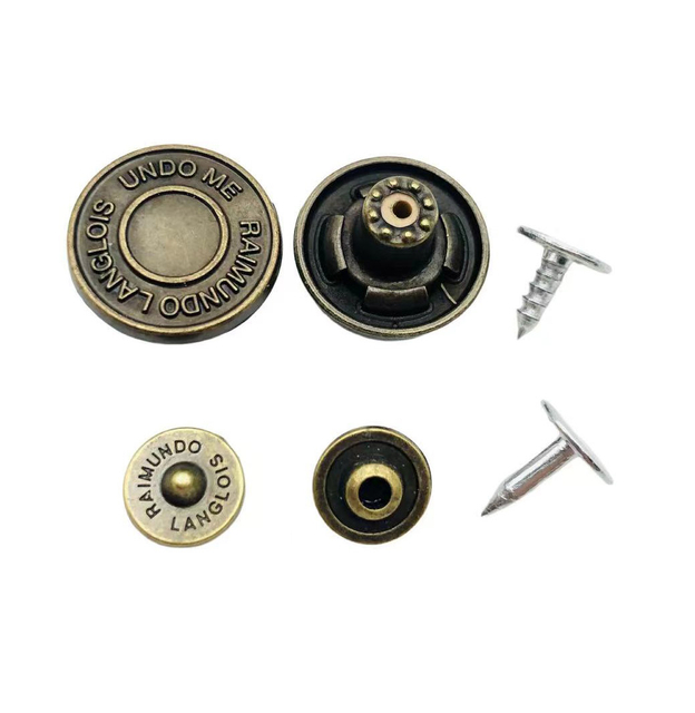 Custom Antique Brass Metal Buttons And Rivets for Denim Jeans