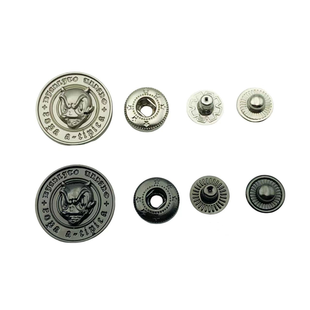 Customized Metal 4 Parts Press Snap Fastener Button for Clothes Jacket