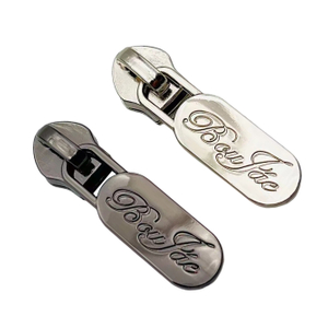 Custom Engraved Logo Metal Zipper Slider Pulls #3 #5 #8 for Bags