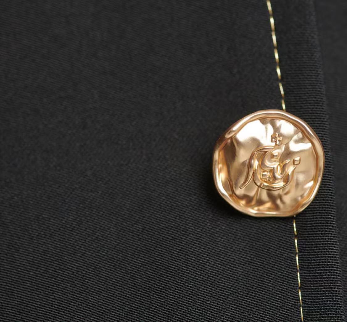 Custom Logo Gold Metal Sewing Shank Buttons for Coats Clothing