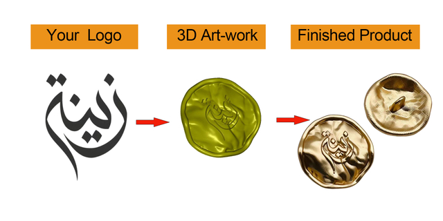 Custom Logo Gold Metal Sewing Shank Buttons for Coats Clothing