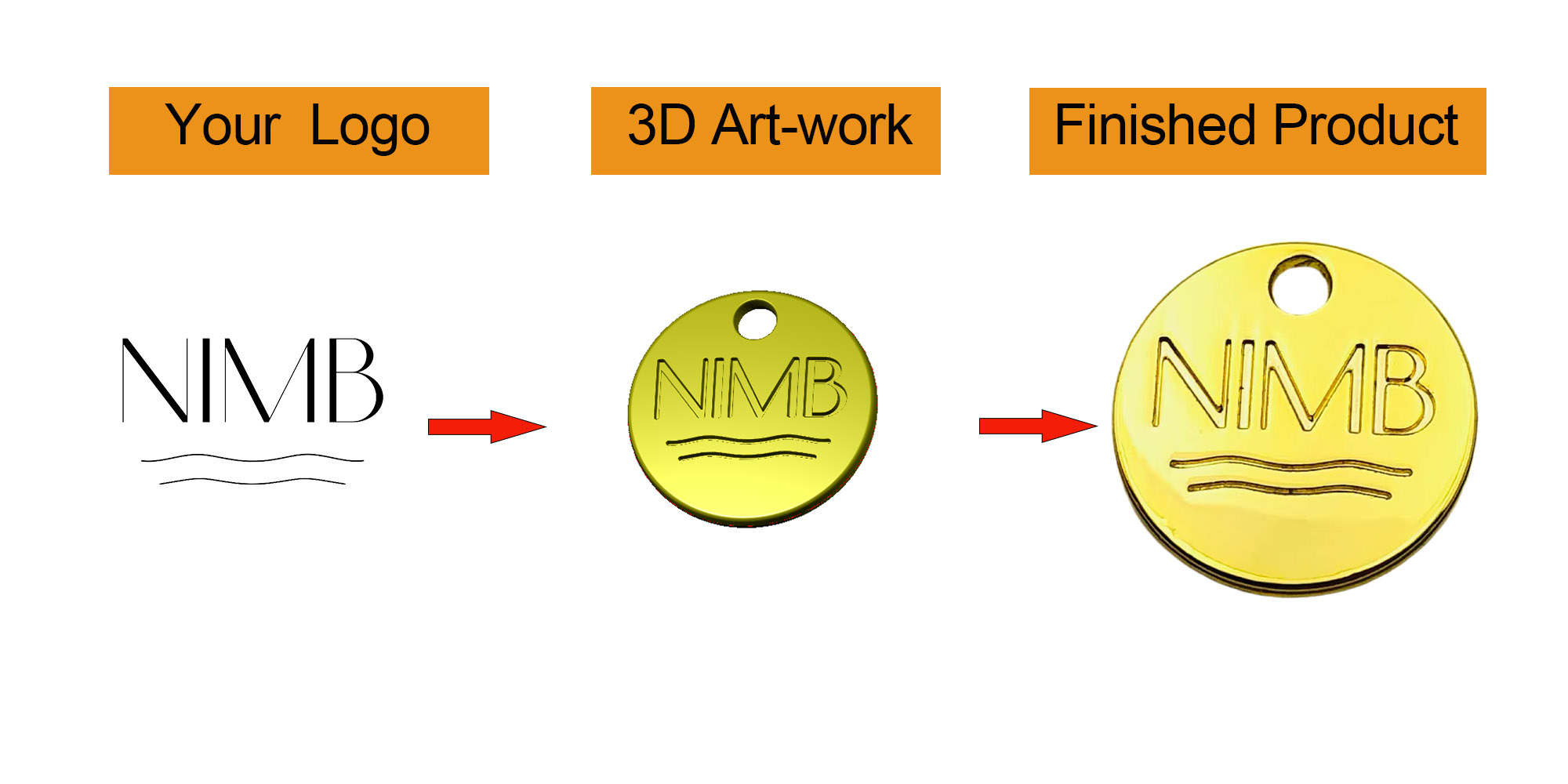 Custom Metal Logo Jewelry Pendant Charm