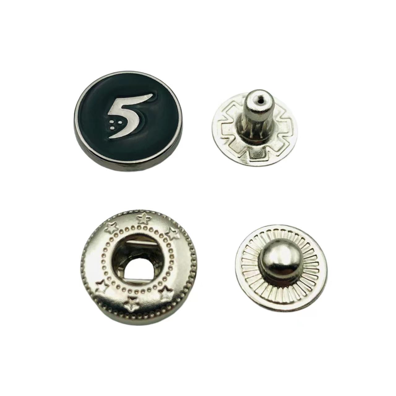 Customized Metal 4 Parts Press Snap Fastener Button for Clothes Jacket